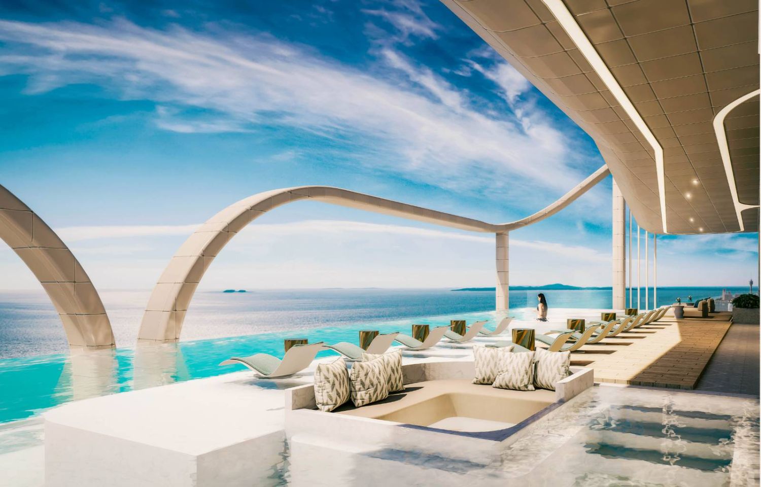 Private Luxurious waterpark amenities and panoramic ocean view  Jomtien Beach. "Sea Spire,"Pattaya. - photo 12
