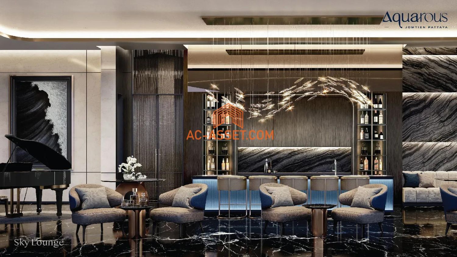 Luxury condo for sale Aquarous Jomtien Pattaya 500m to the beach sea view prime location with rental guarantee 7 % - photo 22