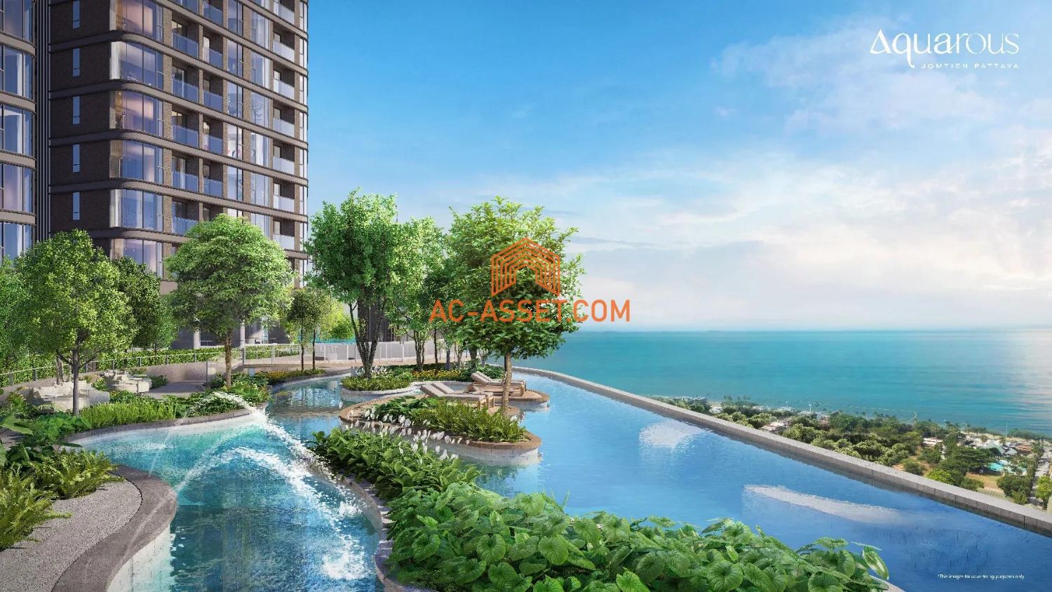 Luxury condo for sale Aquarous Jomtien Pattaya 500m to the beach sea view prime location with rental guarantee 7 % - photo 30
