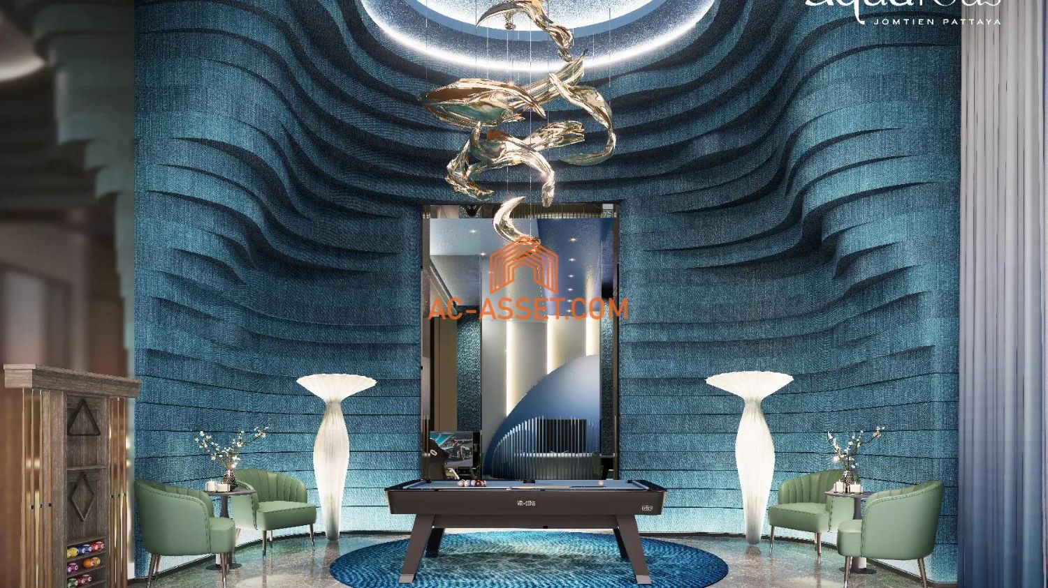 Luxury condo for sale Aquarous Jomtien Pattaya 500m to the beach sea view prime location with rental guarantee 7 % - photo 31